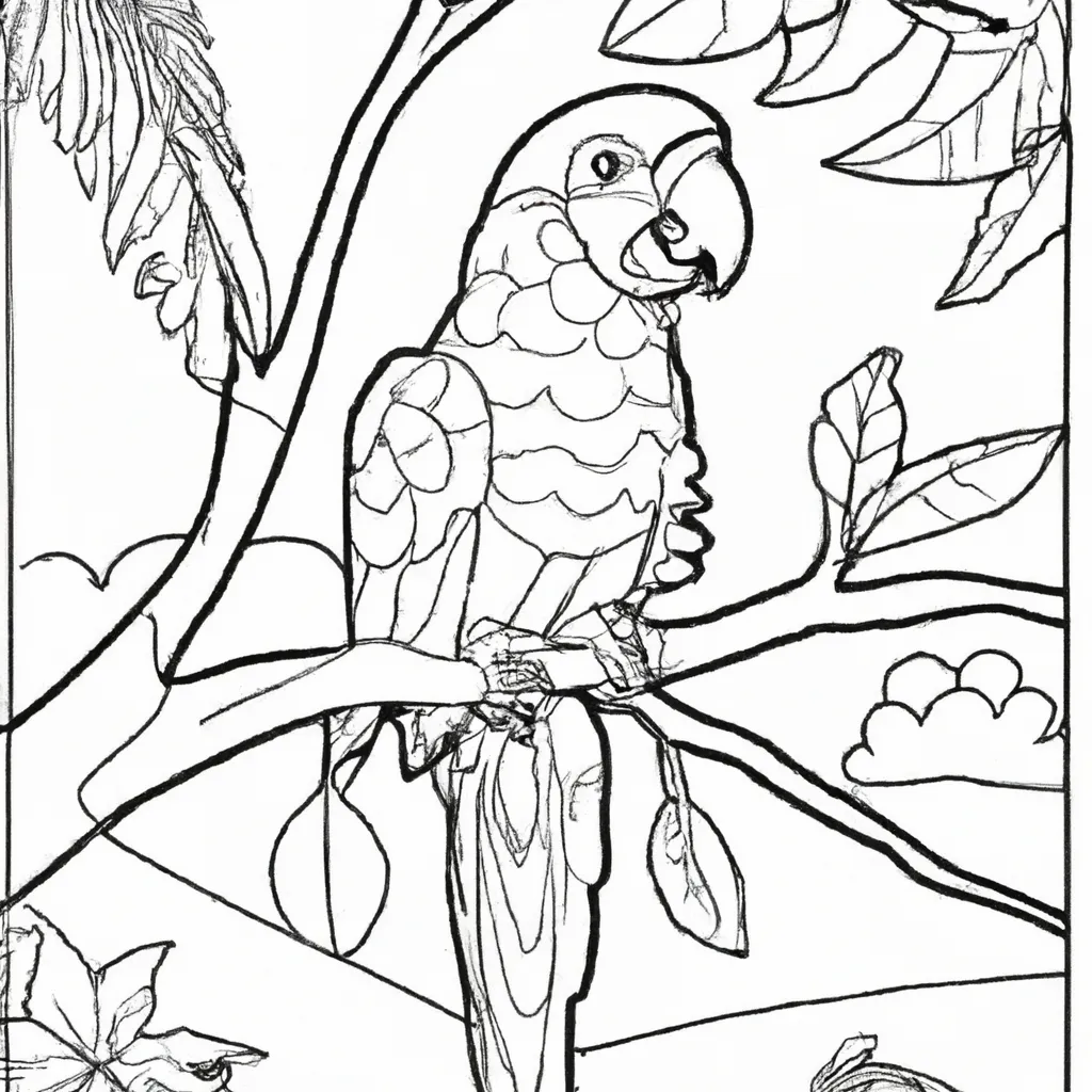 Desenho para pintar papagaio desenhos coloridos