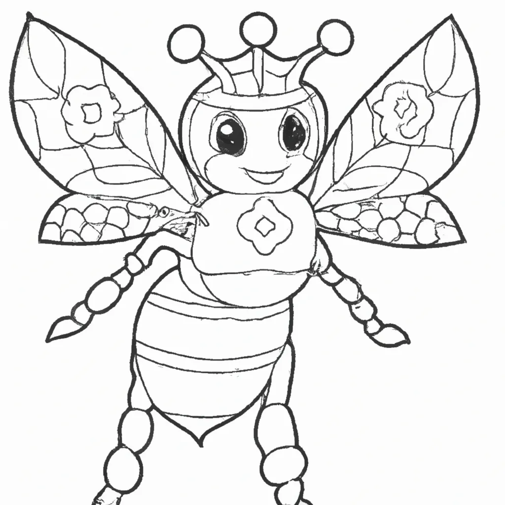 Desenho sobre desenho abelha rainha
