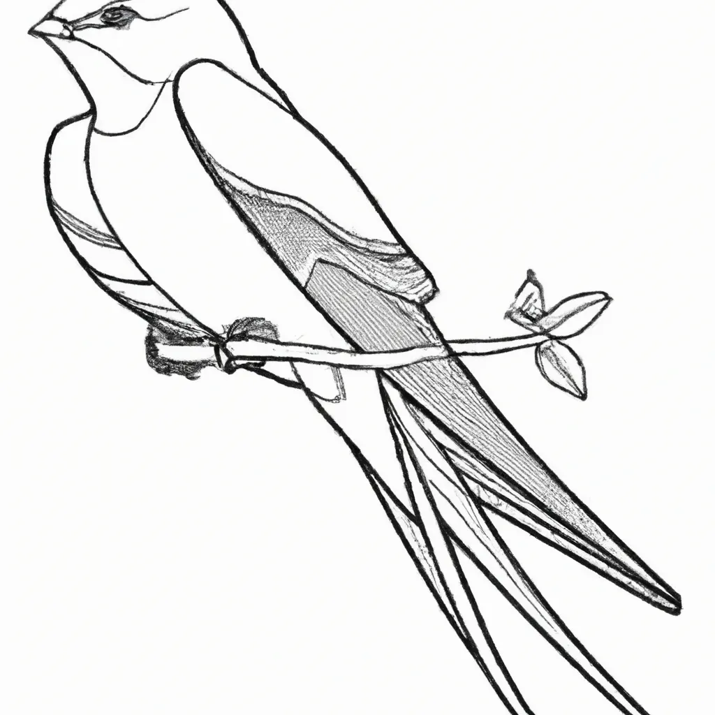 Desenho sobre desenho andorinha