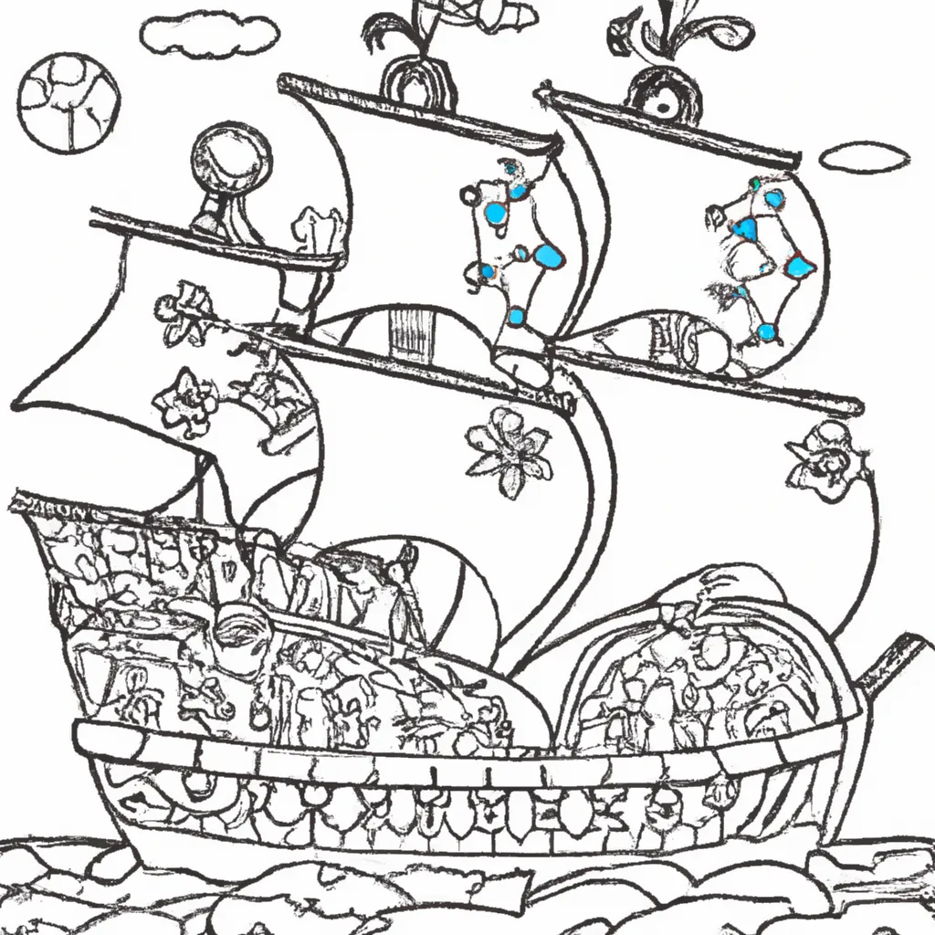 Desenho sobre desenho barco mar aventura navio