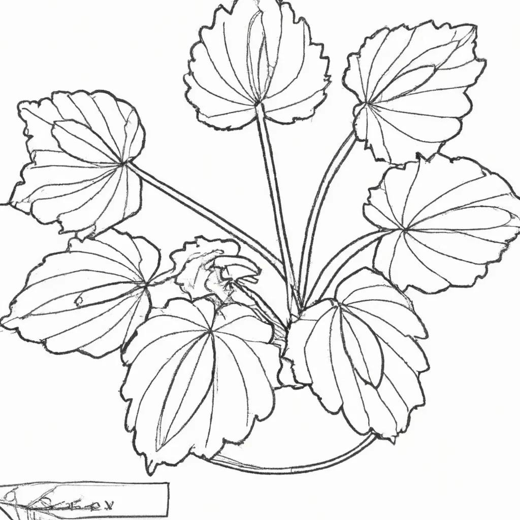 Desenho sobre desenho begonia flor colorida bonita