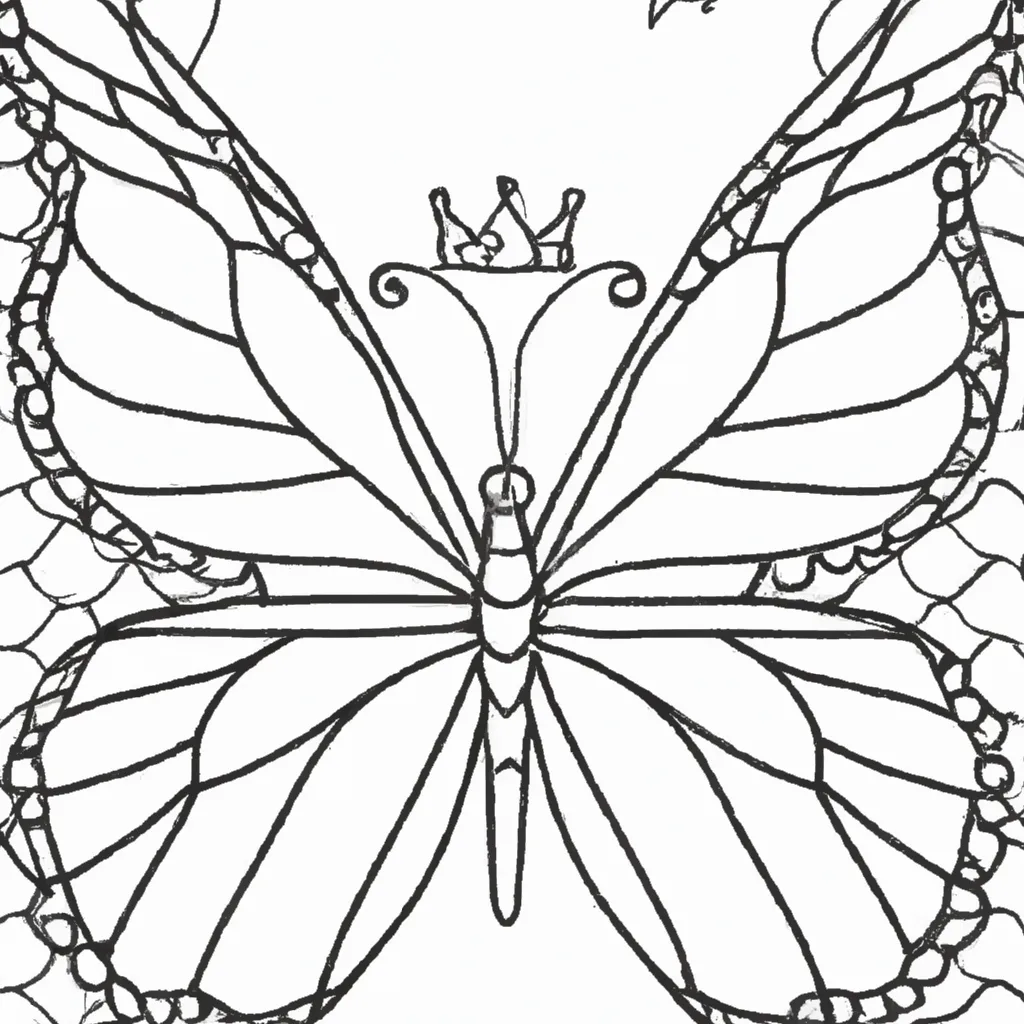 Desenho sobre desenho borboleta monarca