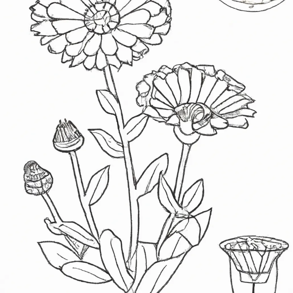 Desenho sobre desenho calendula
