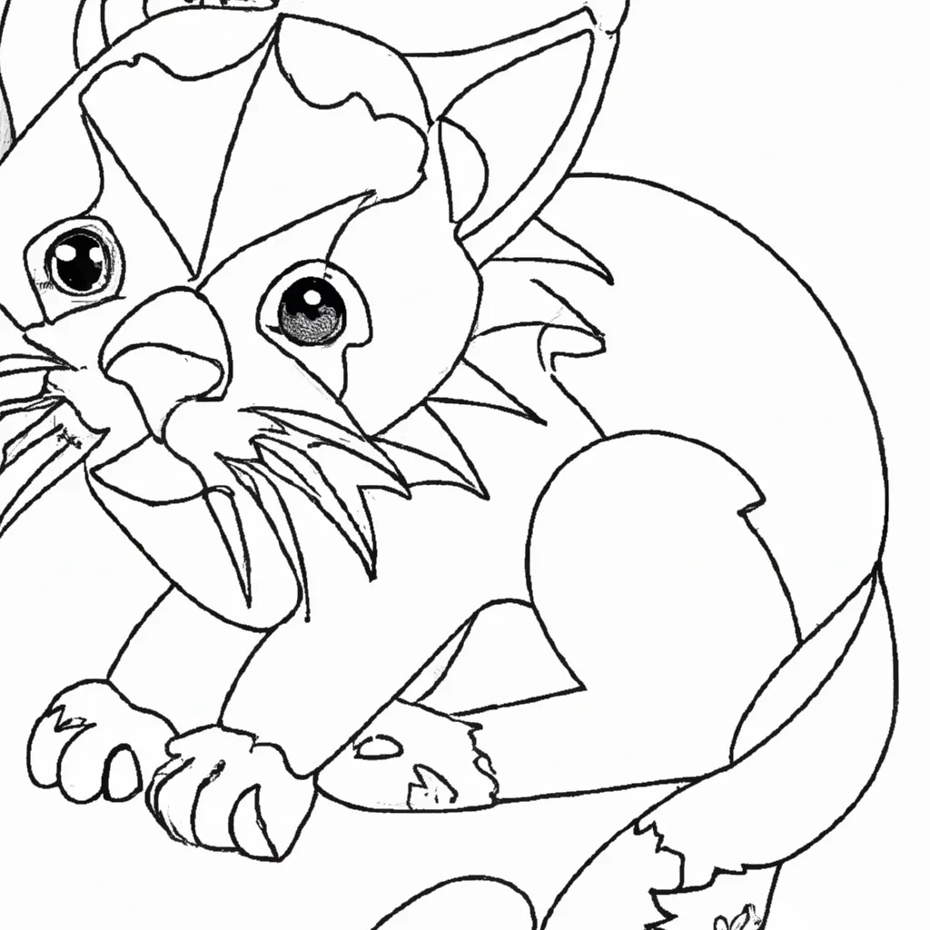 Desenho sobre desenho gato bravo