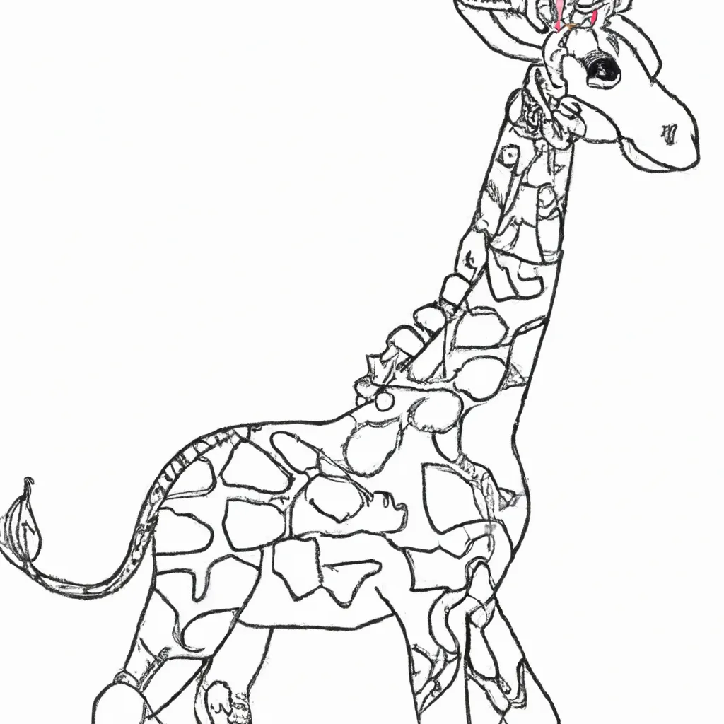 Desenho sobre desenho girafa