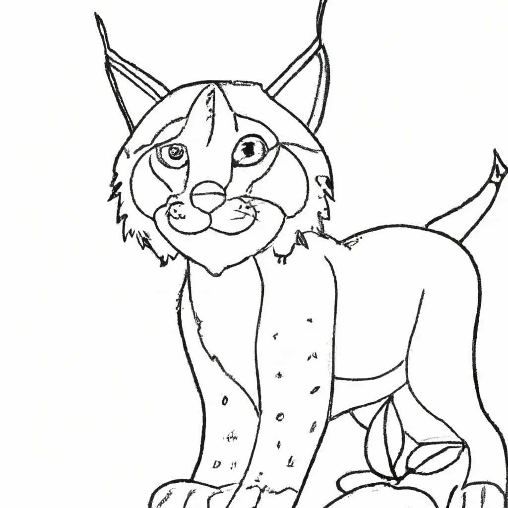 Desenho sobre desenho lince animal realista bonito