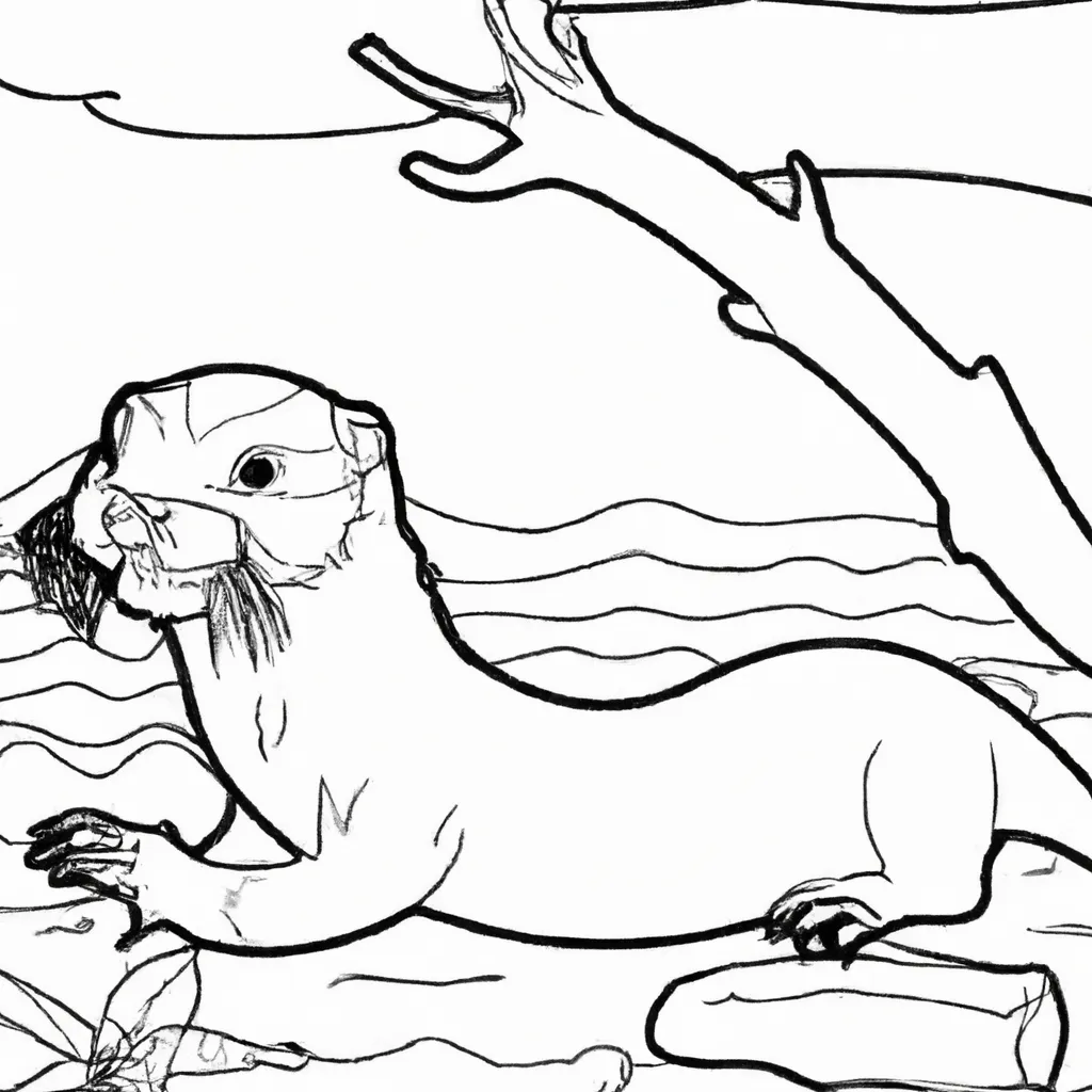 Colorindo a Lontra: Divertido Desenho para Crianças! Desenho sobre desenho lontra