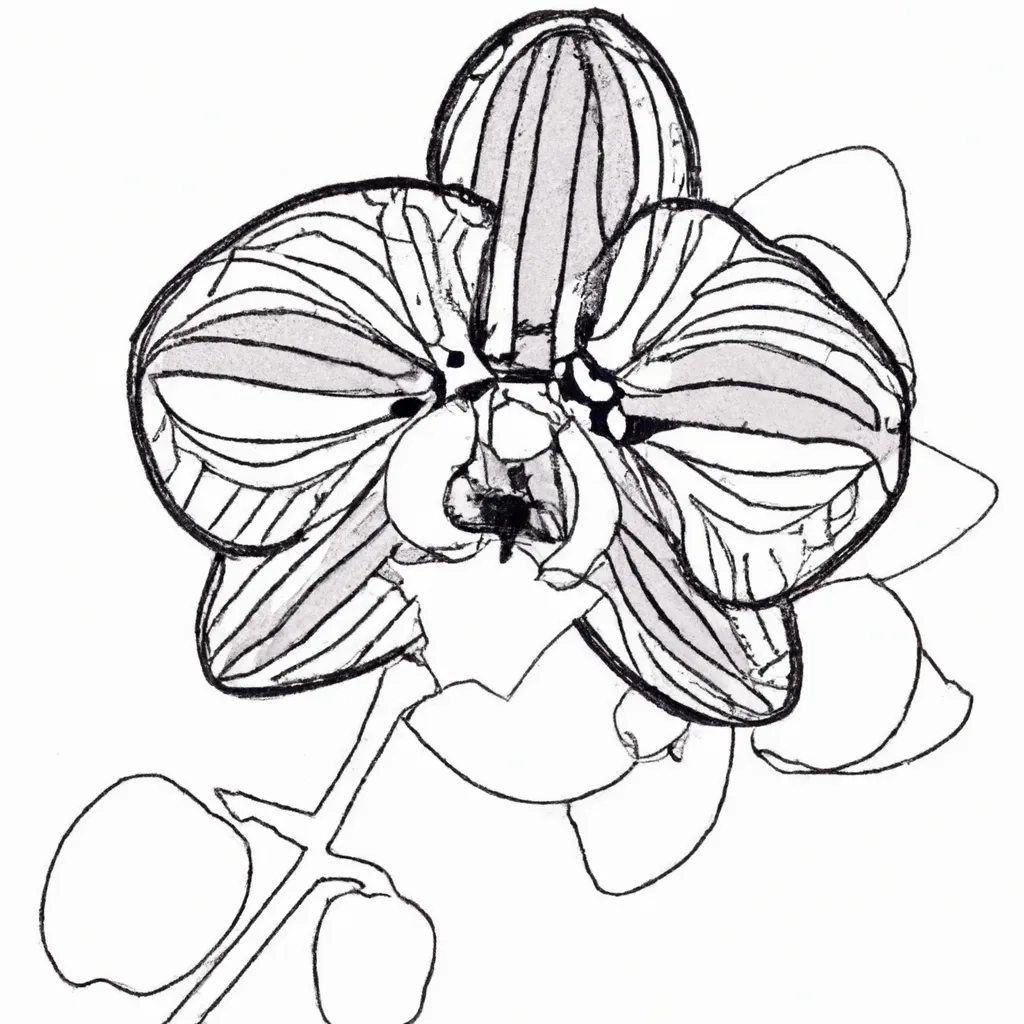 Desenho sobre desenho orquidea