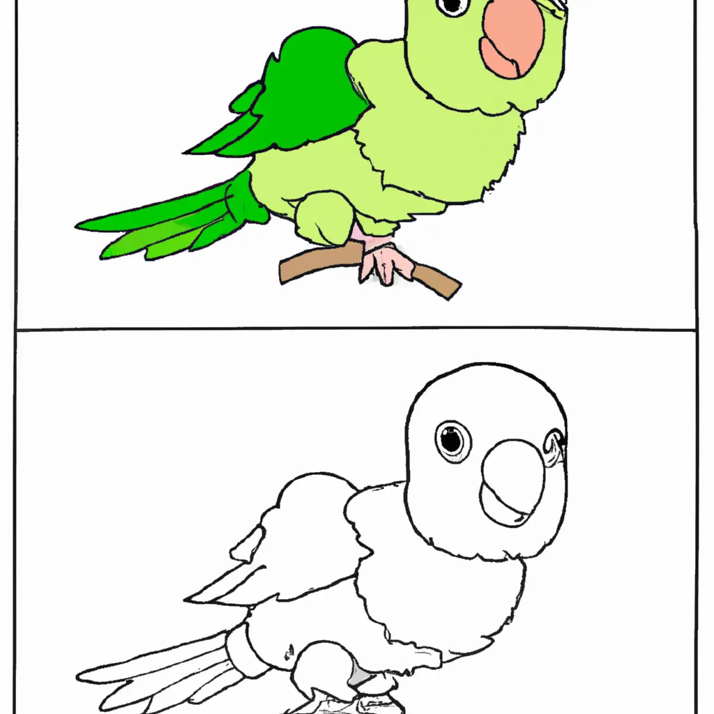 Desenho sobre desenho periquito