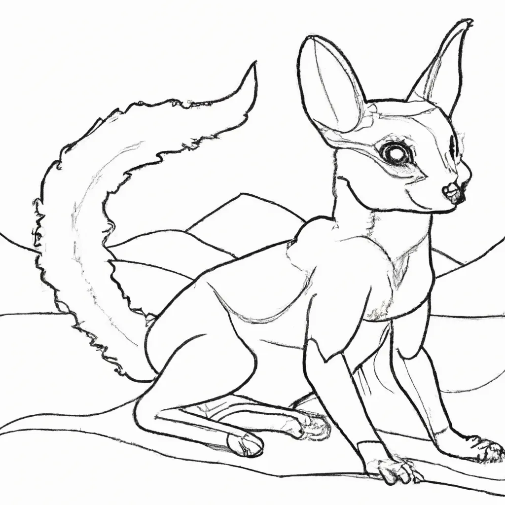 Desenho sobre desenho raposa deserto