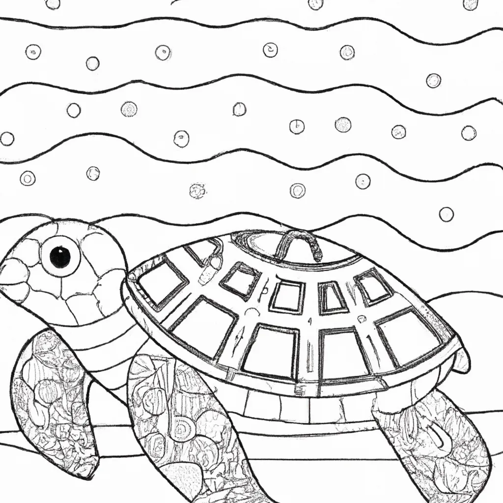 Desenho sobre desenho tartaruga salgada