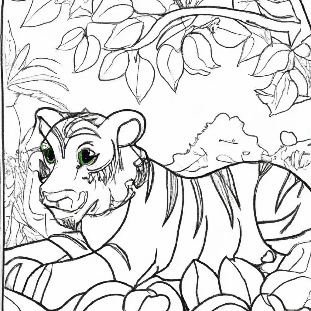 Desenho sobre desenho tigre