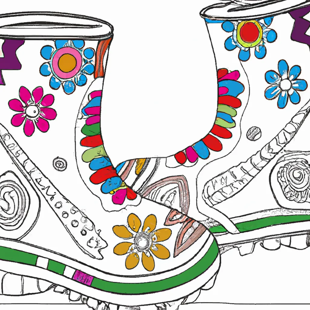 Desenho sobre desenhos botas coloridas