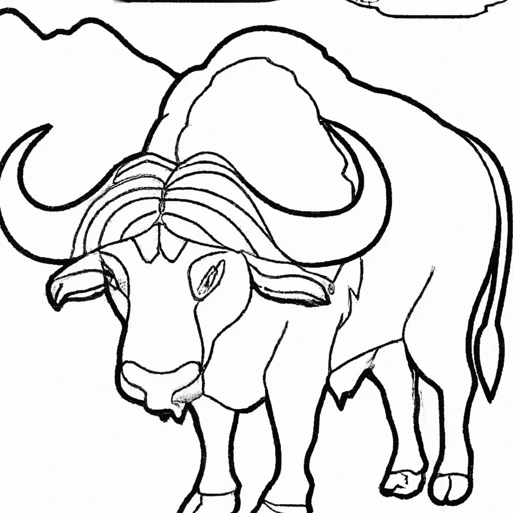 Desenho sobre desenhos bufalo