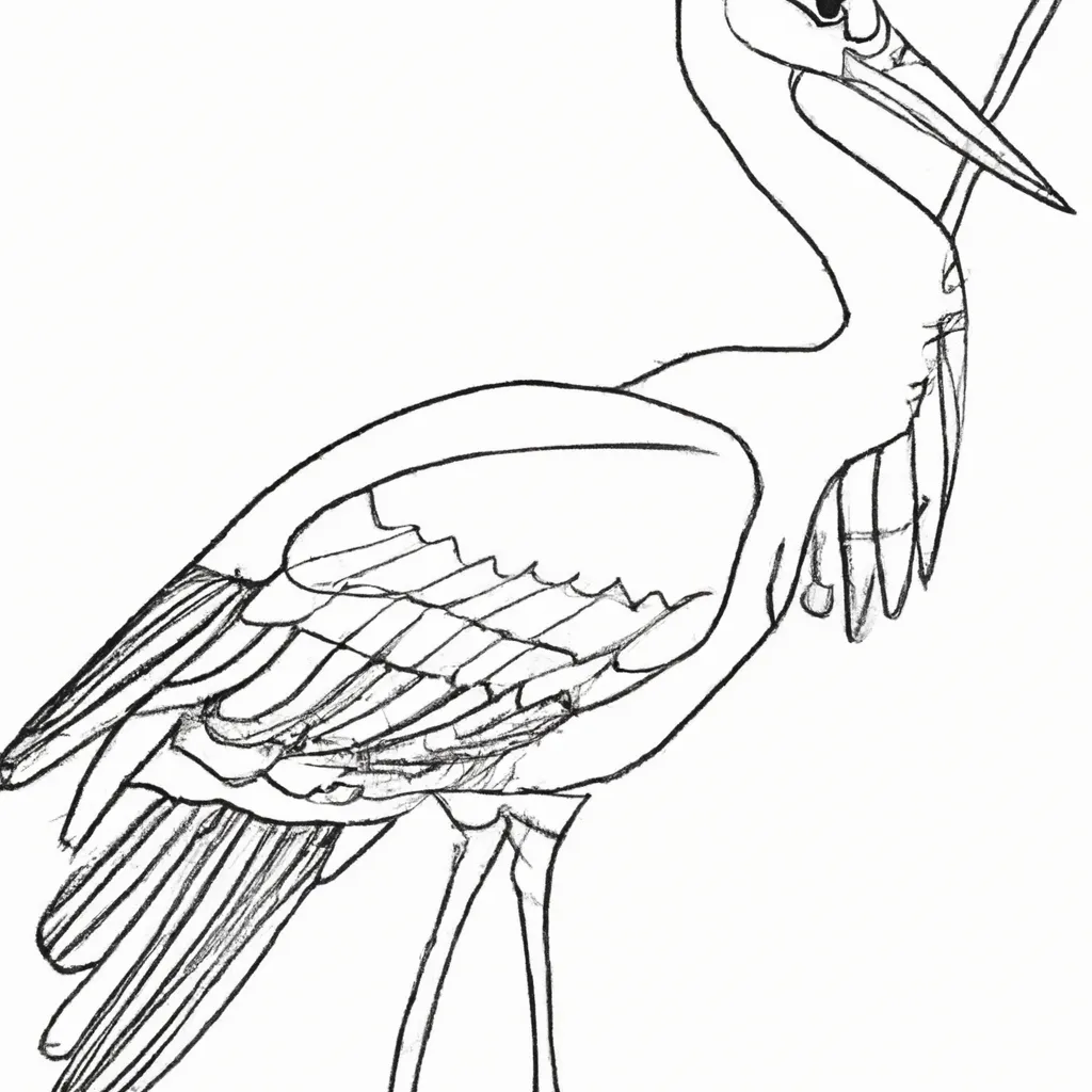 Colorir é Divertido! Aprenda a Desenhar uma Cegonha em 10 Passos! Desenho sobre desenhos cegonha