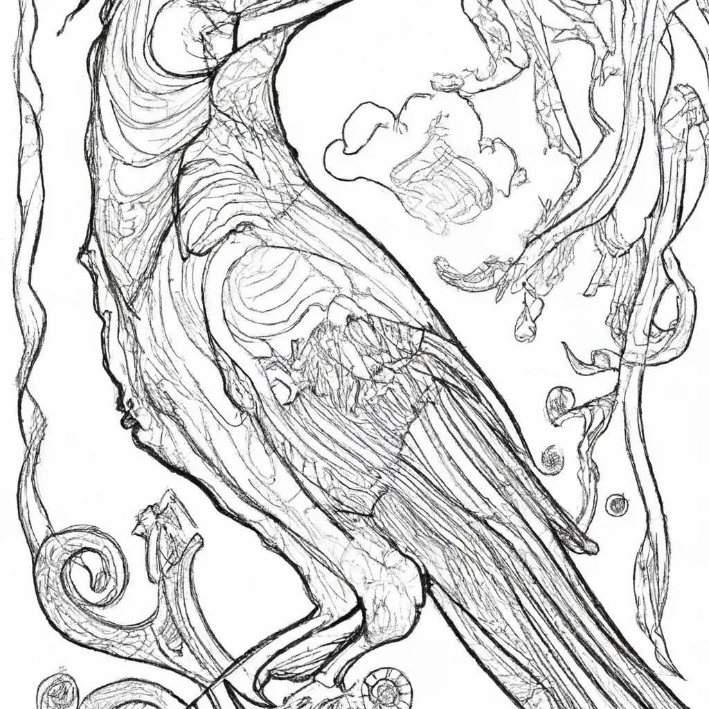 Desenho sobre desenhos corvo