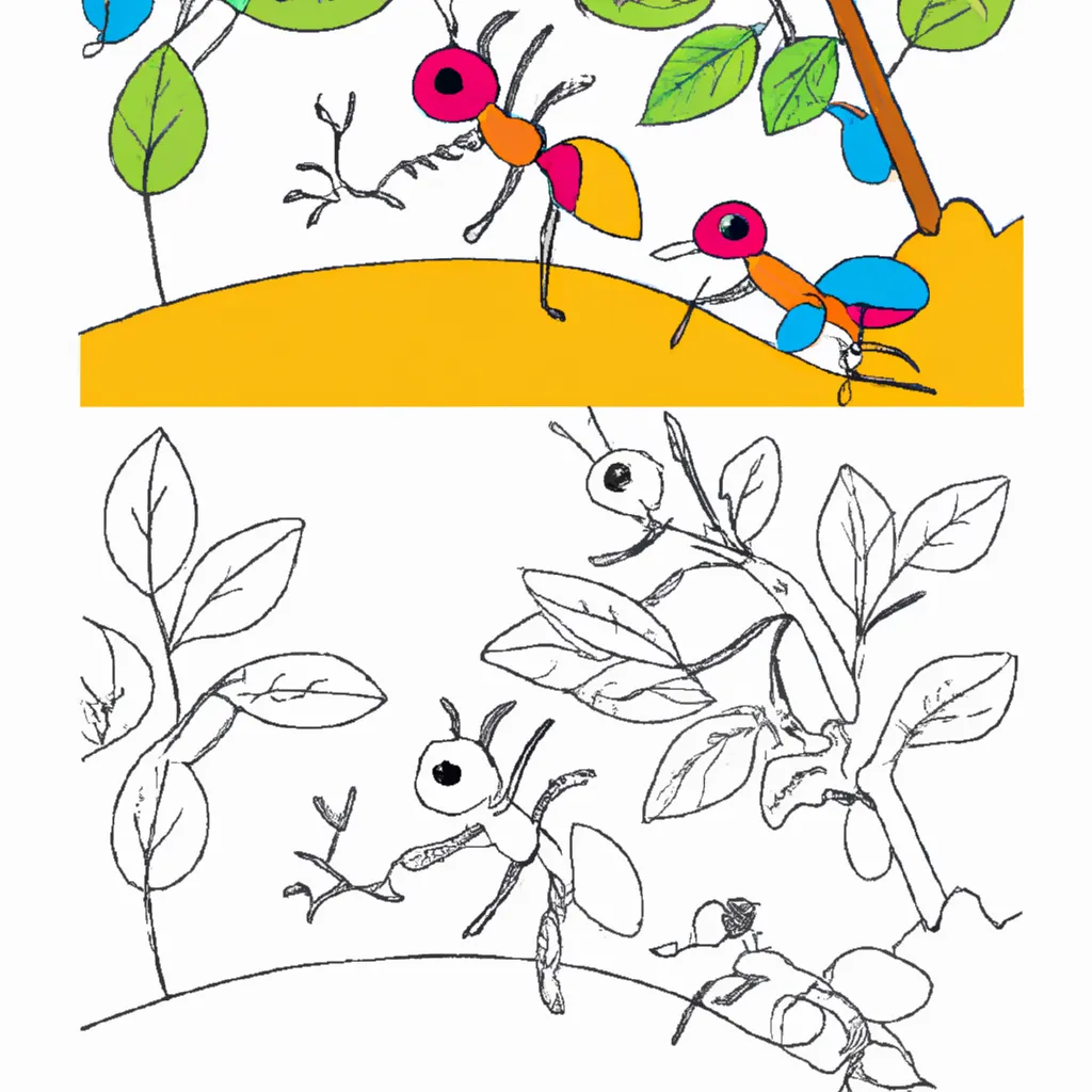 Desenho sobre desenhos formigueiro