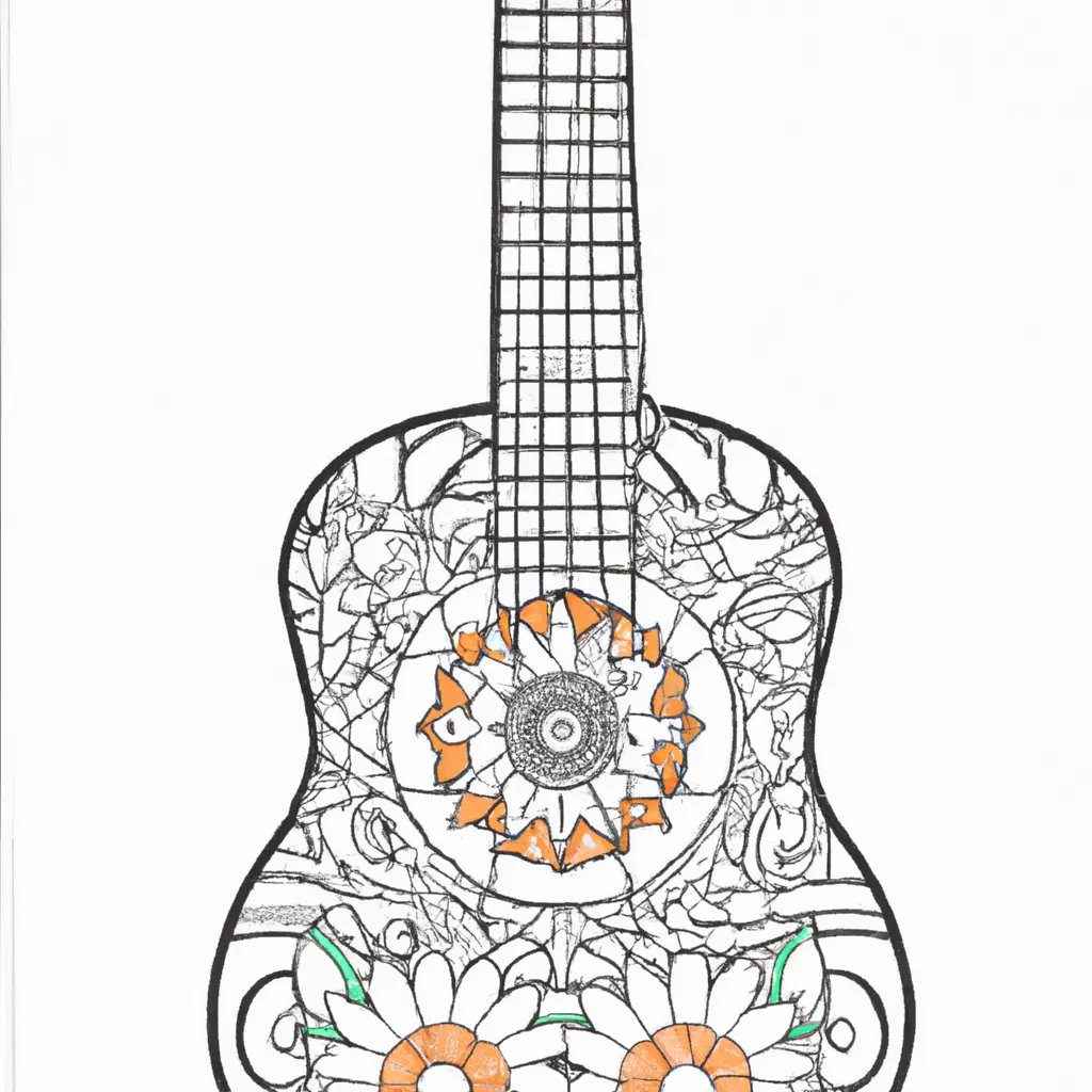 Desenho sobre desenhos guitarra