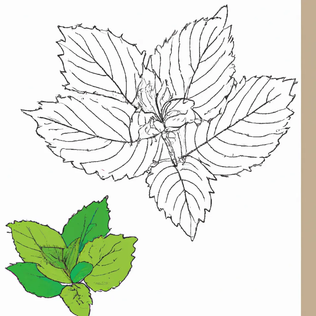 Desenho sobre desenhos hortela arte flor verde