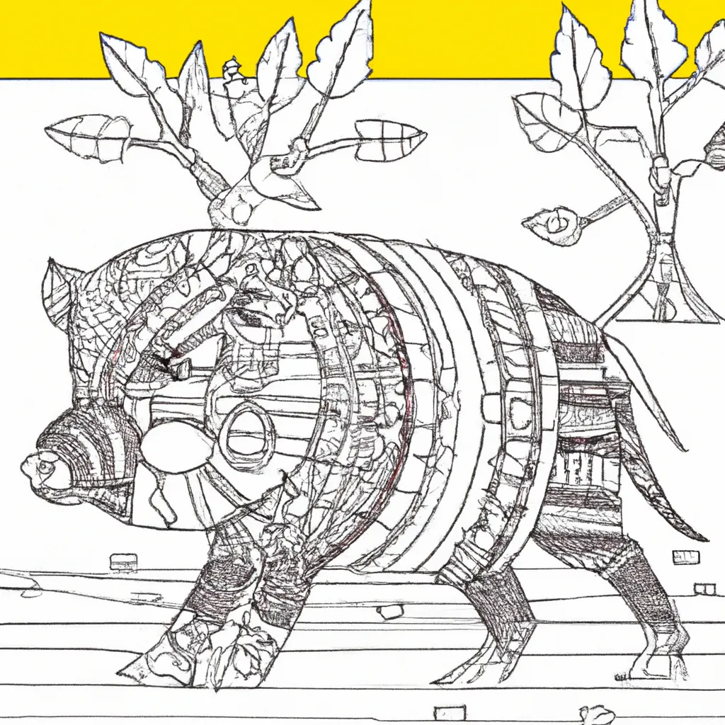 Desenho sobre desenhos javali