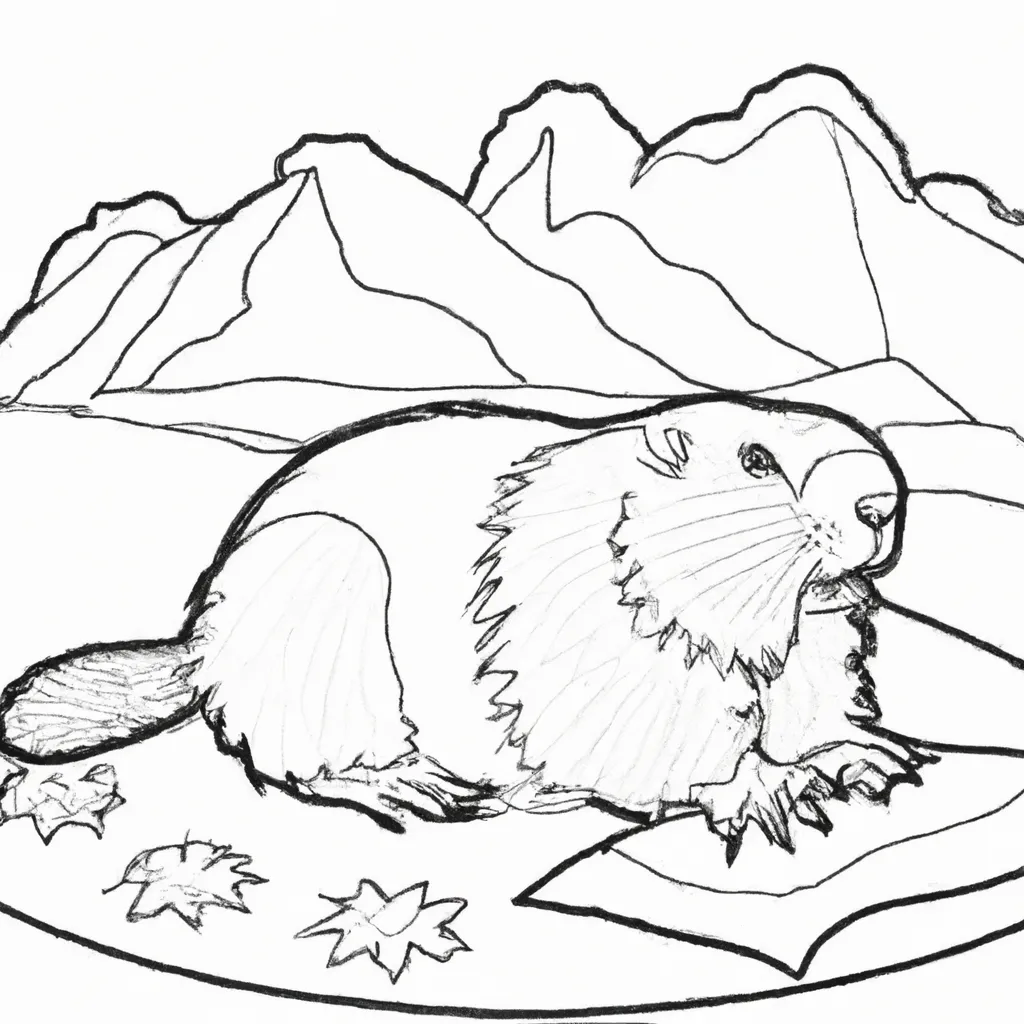 Desenhe Uma Marmota e Colora com Seus Próprios Tons! Desenho sobre desenhos marmota