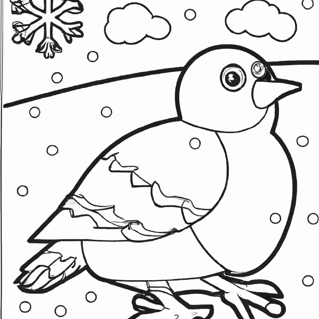 Desenho sobre desenhos passaro neve