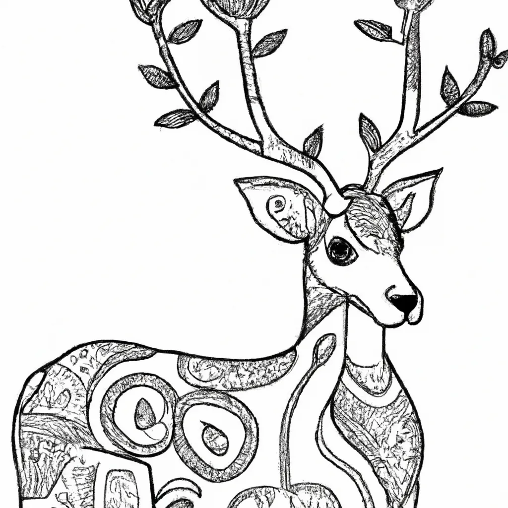 Desenho sobre desenhos veado arte natureza