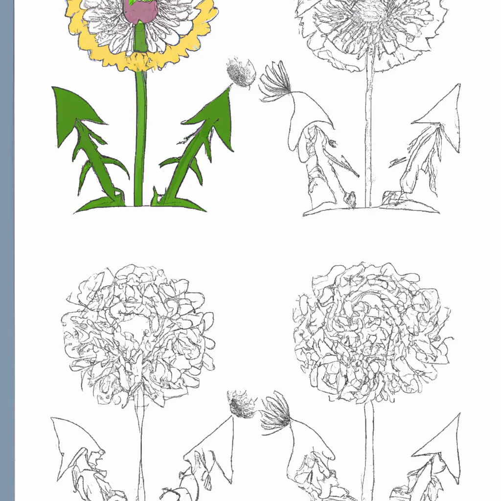 Desenhos de dente de leao desenhos arte floral