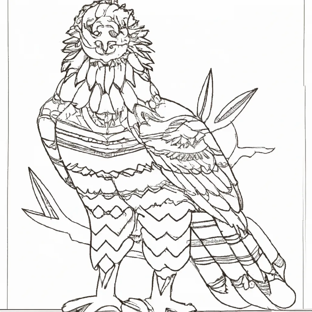 Colorindo uma Águia de Penacho: Desafio Criativo para Crianças! Desenhos de desenho aguia penacho