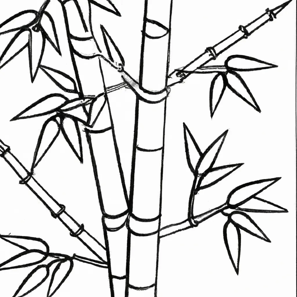 Desenhos de desenho arvore bambu