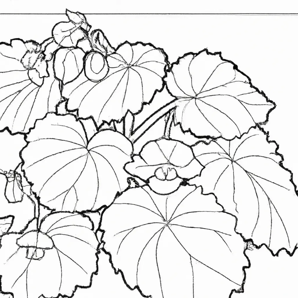 Desenhos de desenho begonia flor colorida bonita