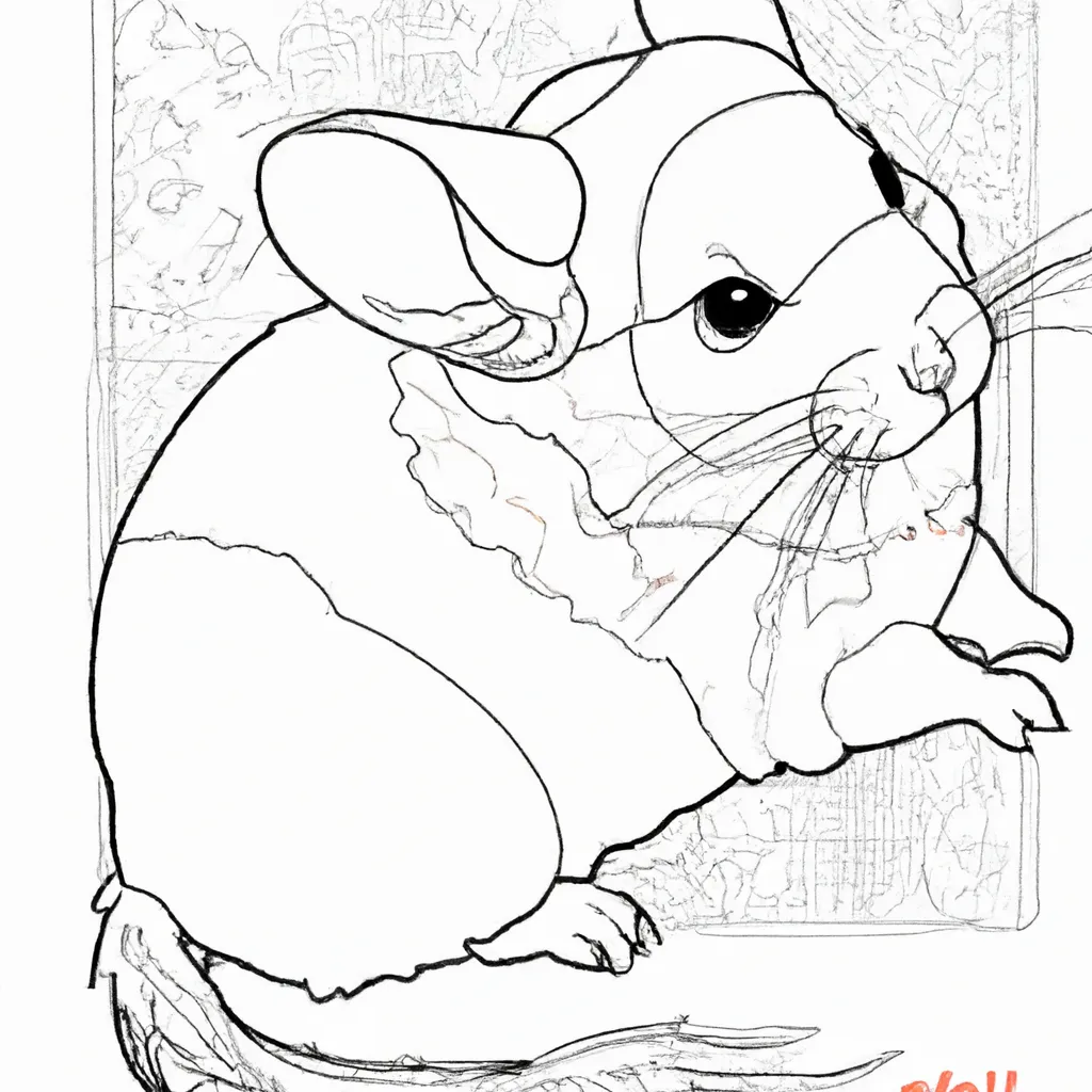 Uma Chinchila Divertida para Colorir: Desenho Grátis para Crianças! Desenhos de desenho chinchila