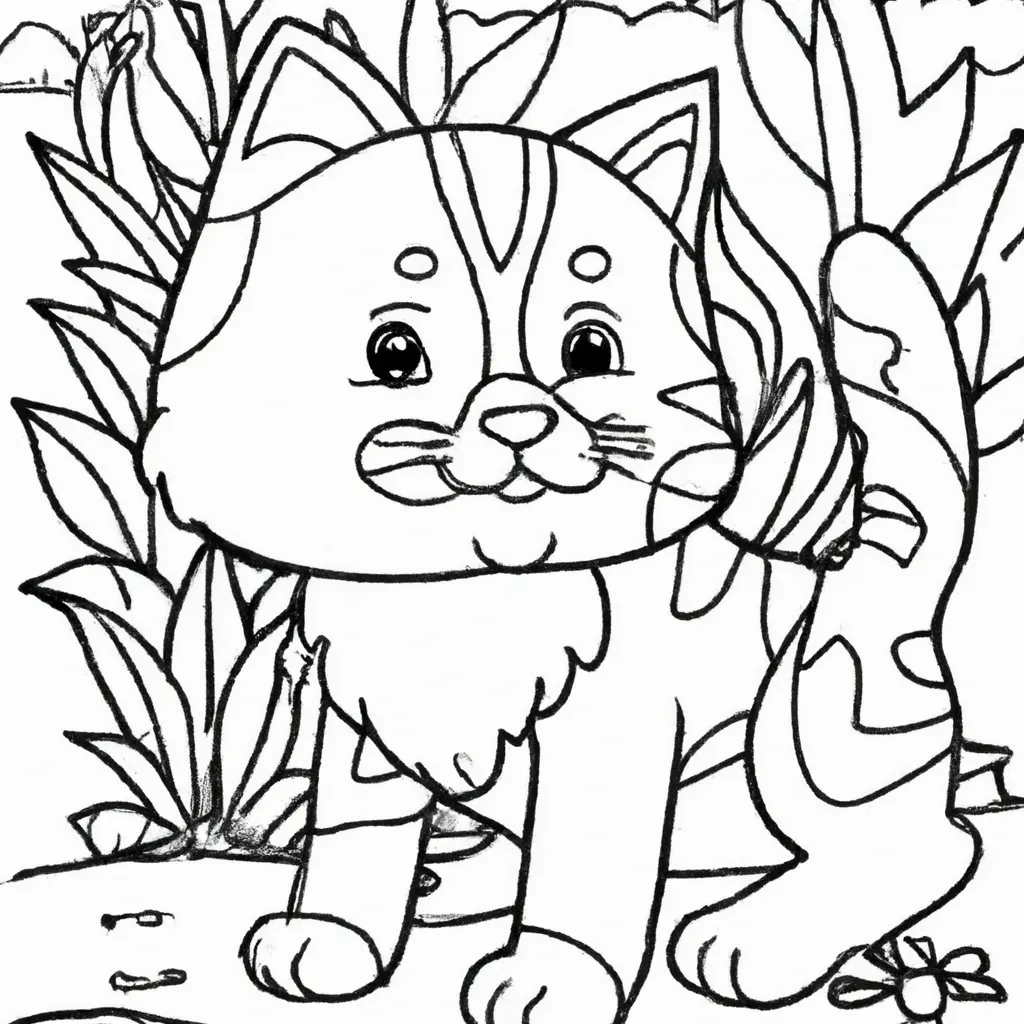 Desenhos de desenho gato campo