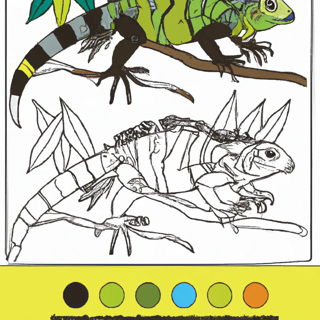 Colorindo Uma Iguana: Desenho Divertido Para Crianças! Desenhos de desenho iguana