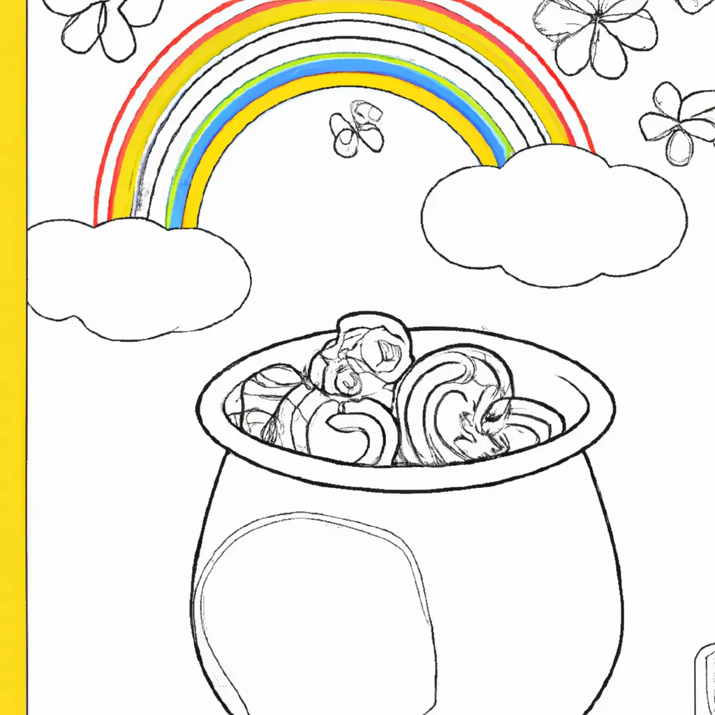 Desenhos de desenho pote ouro