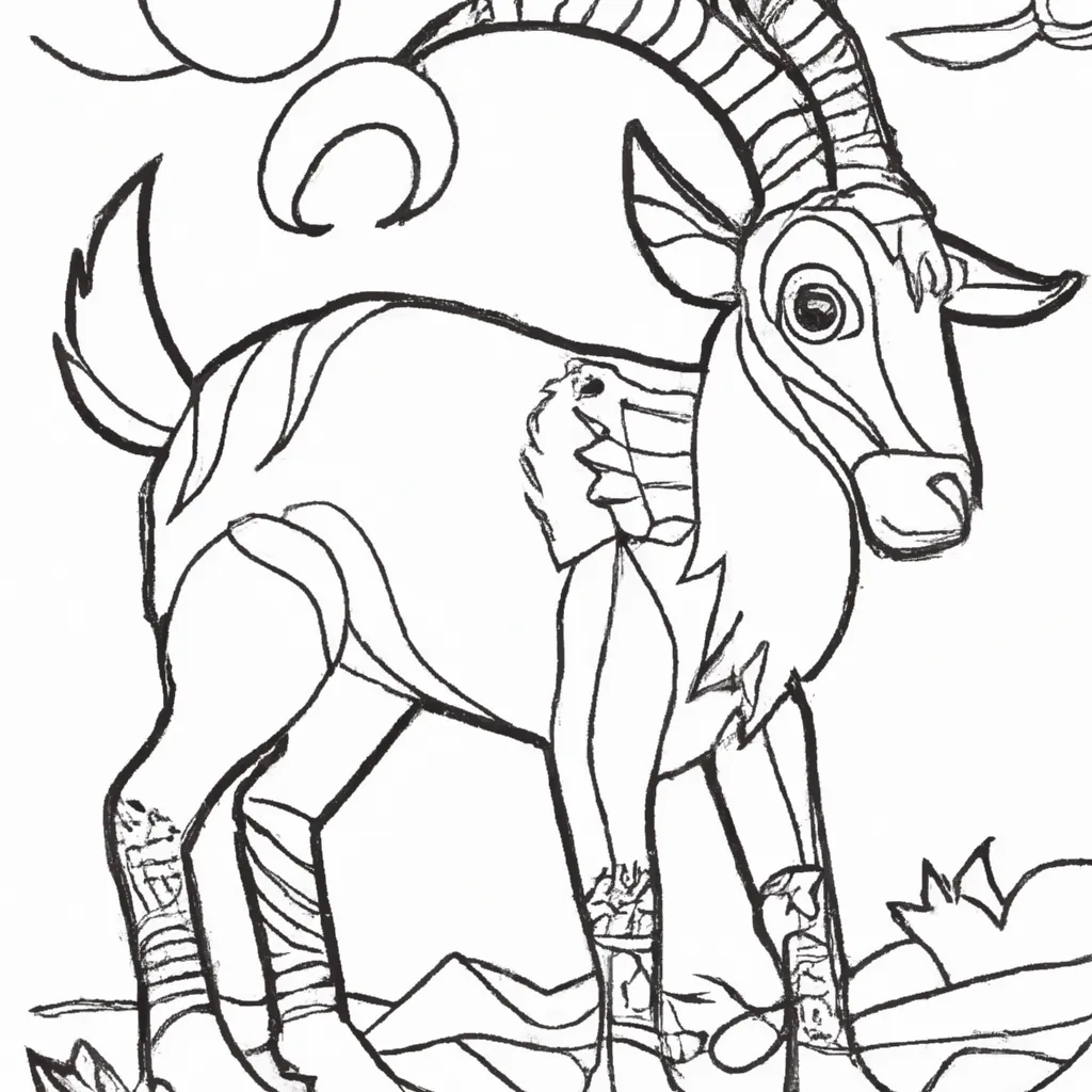 Descubra a Alegria de Colorir! Desenho de Cabra para Crianças. Desenhos de desenhos cabra
