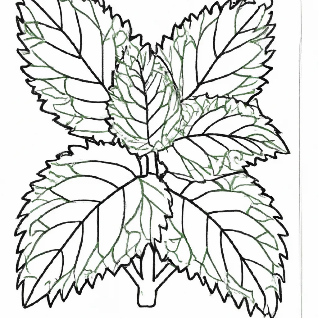 Desenhos de desenhos hortela arte flor verde