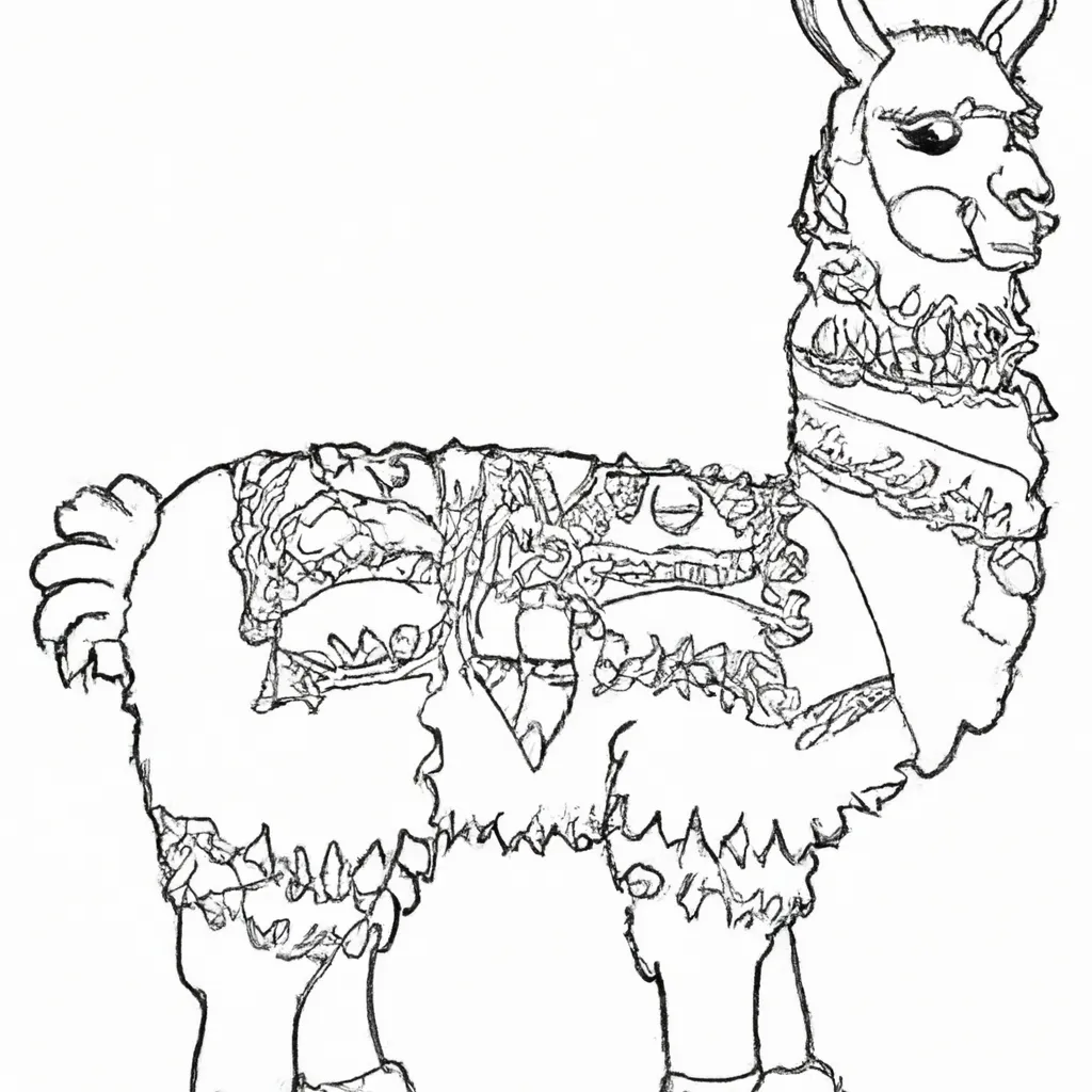 Desenhos de desenhos lhama