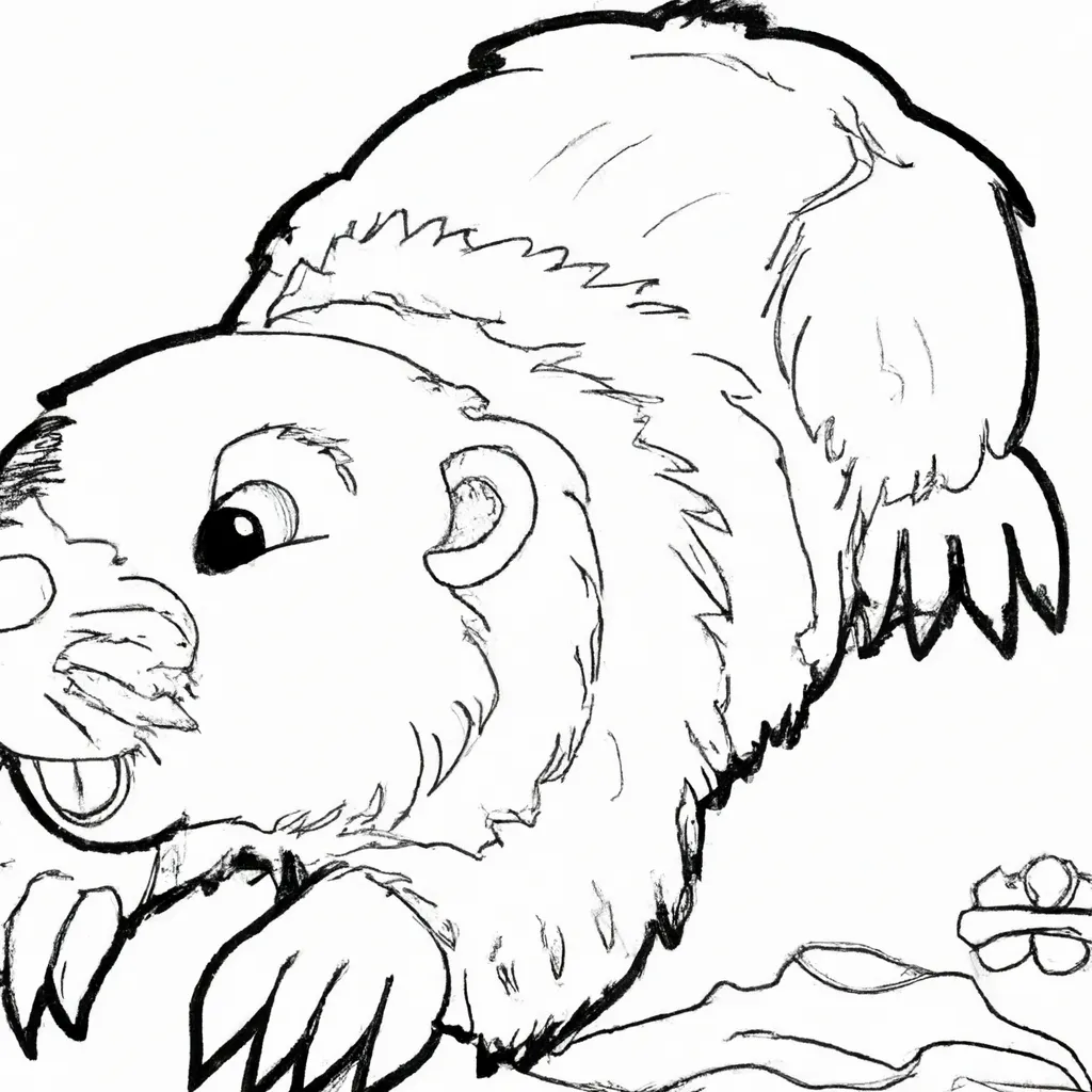 Desenhe Uma Marmota e Colora com Seus Próprios Tons! Desenhos de desenhos marmota