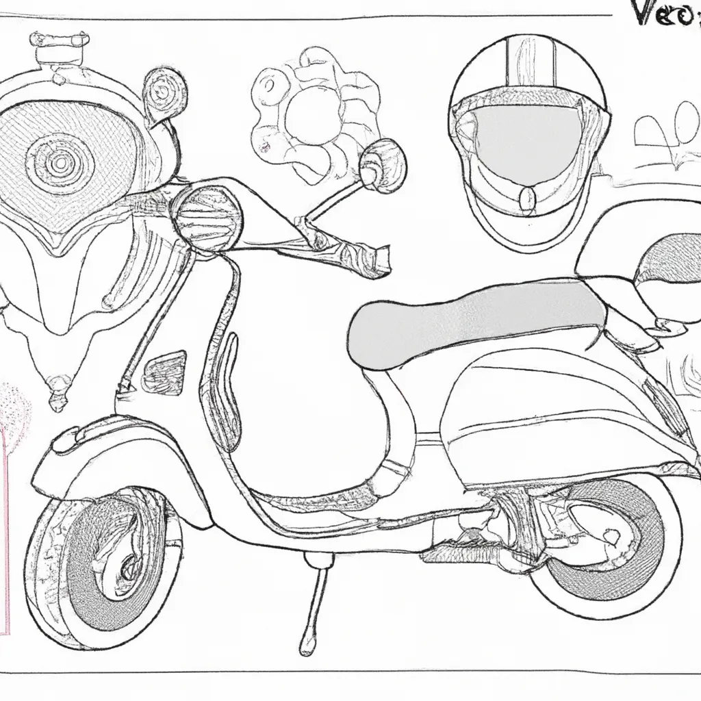 Desenhos de desenhos vespas arte motociclos