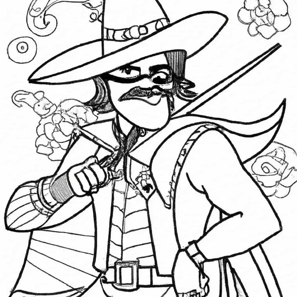 Fantasie como Zorro: Desenho para Colorir e Divertir! Desenhos de desenhos zorro animacao aventura