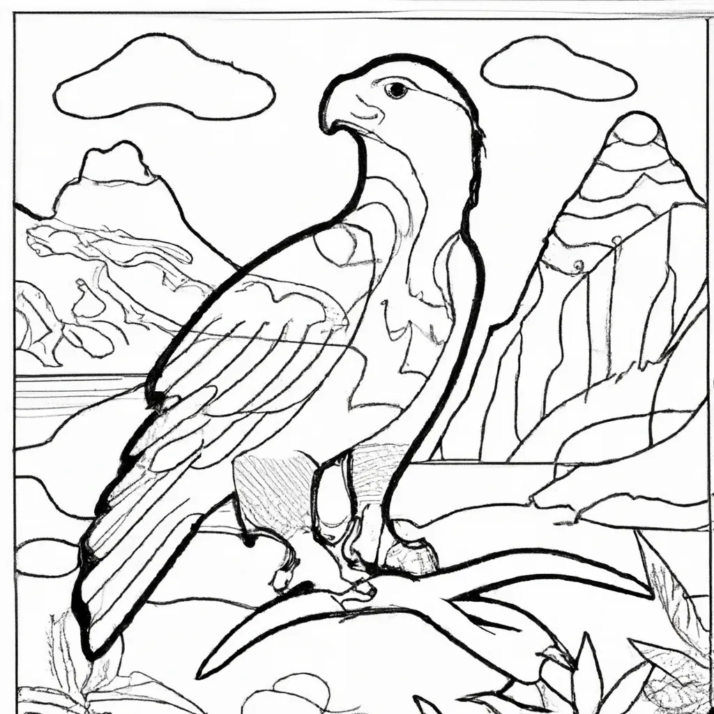 desenho de desenho aguia mar ilustracao aquatica