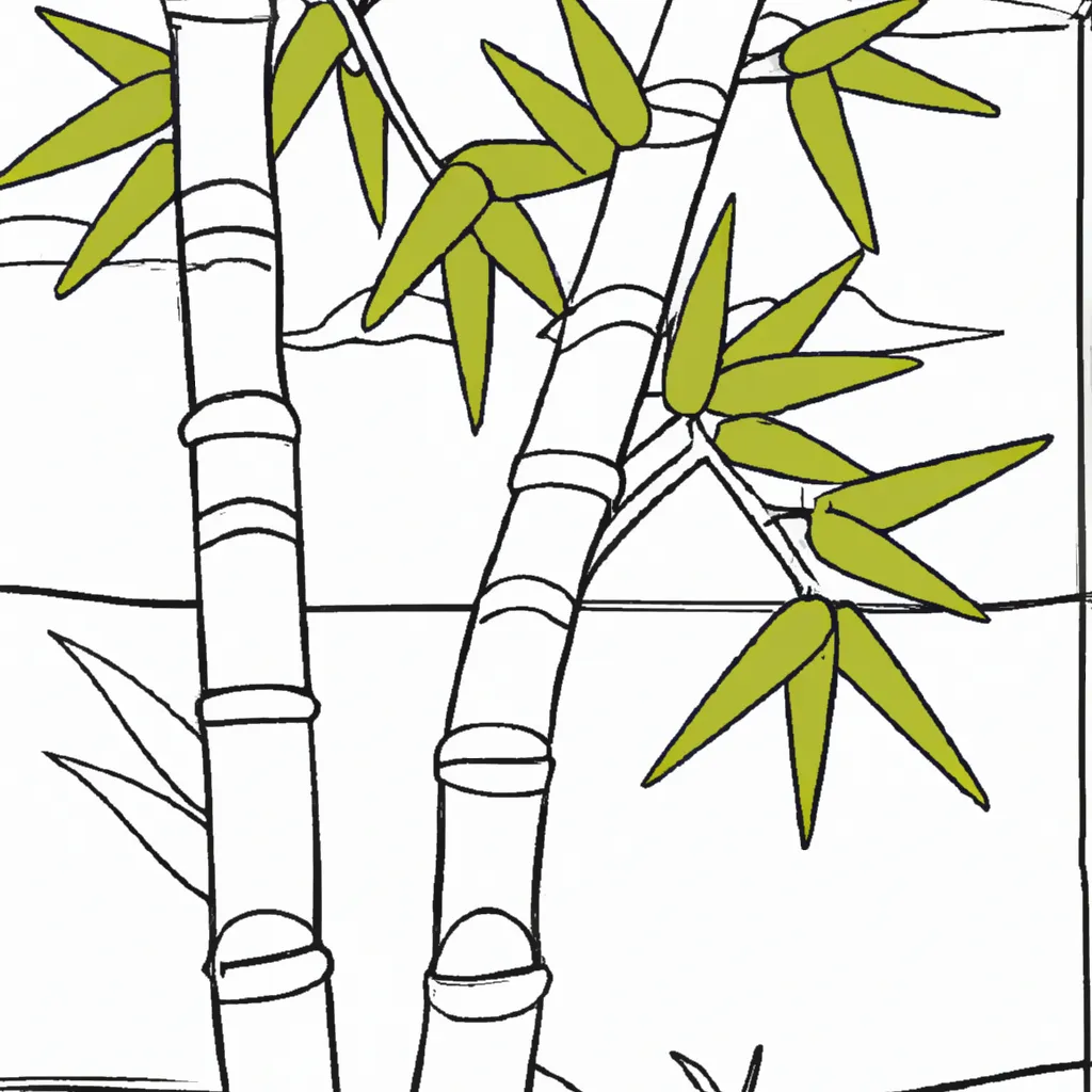desenho de desenho arvore bambu