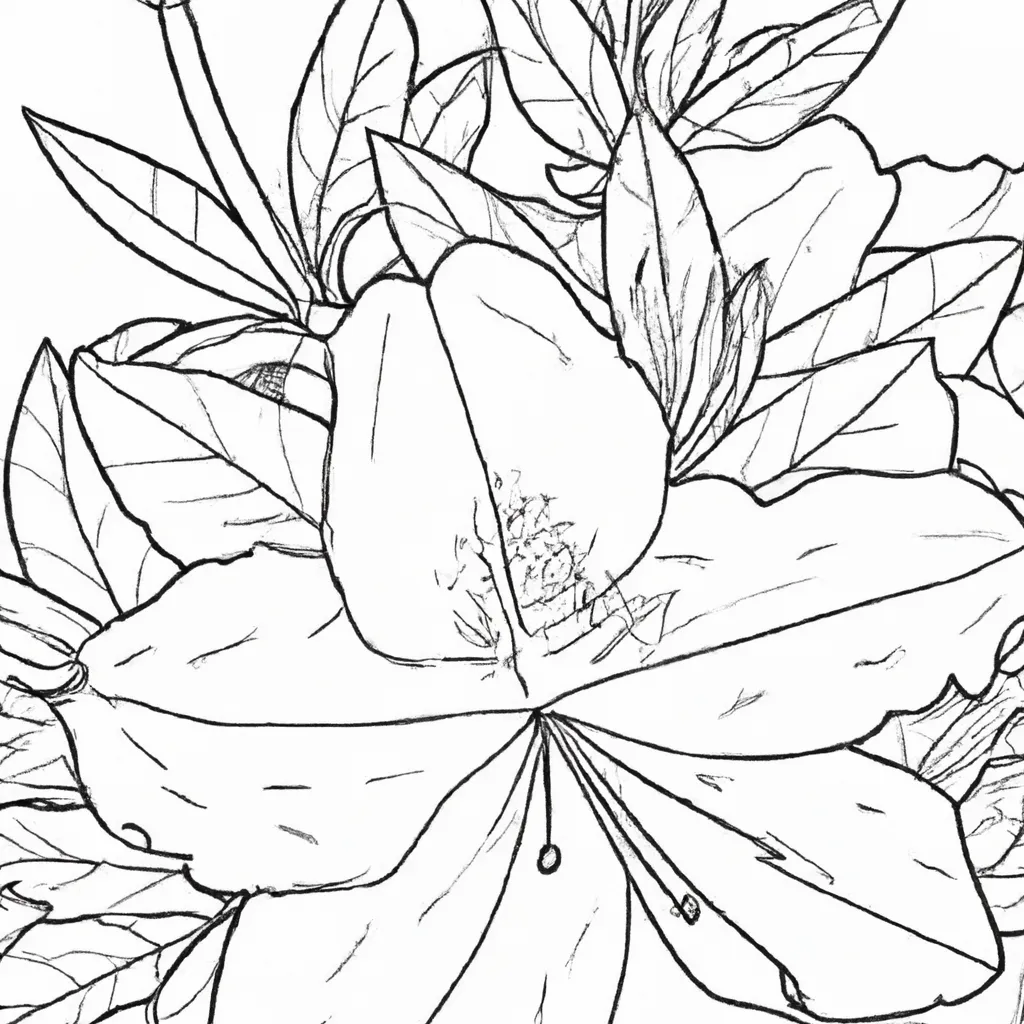 desenho de desenho azaleia flor arte bela