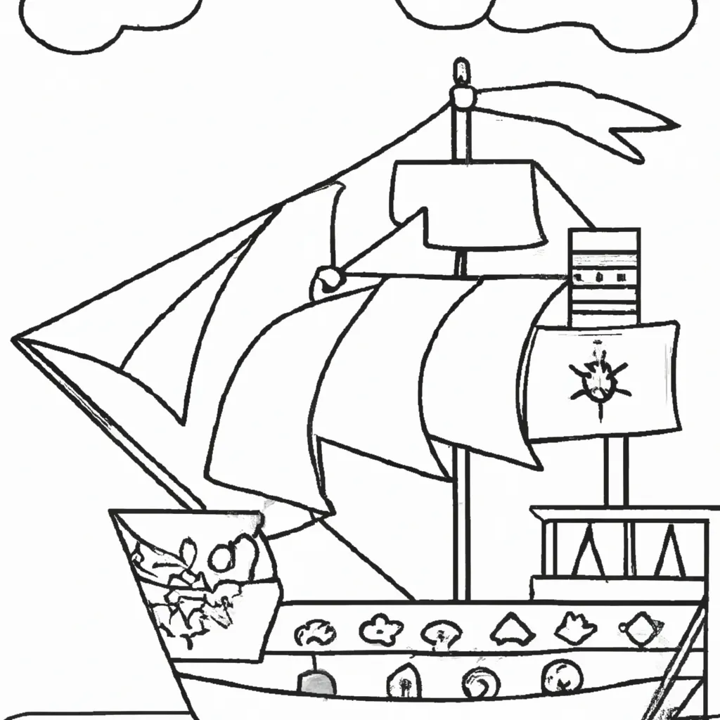 desenho de desenho barco mar aventura navio