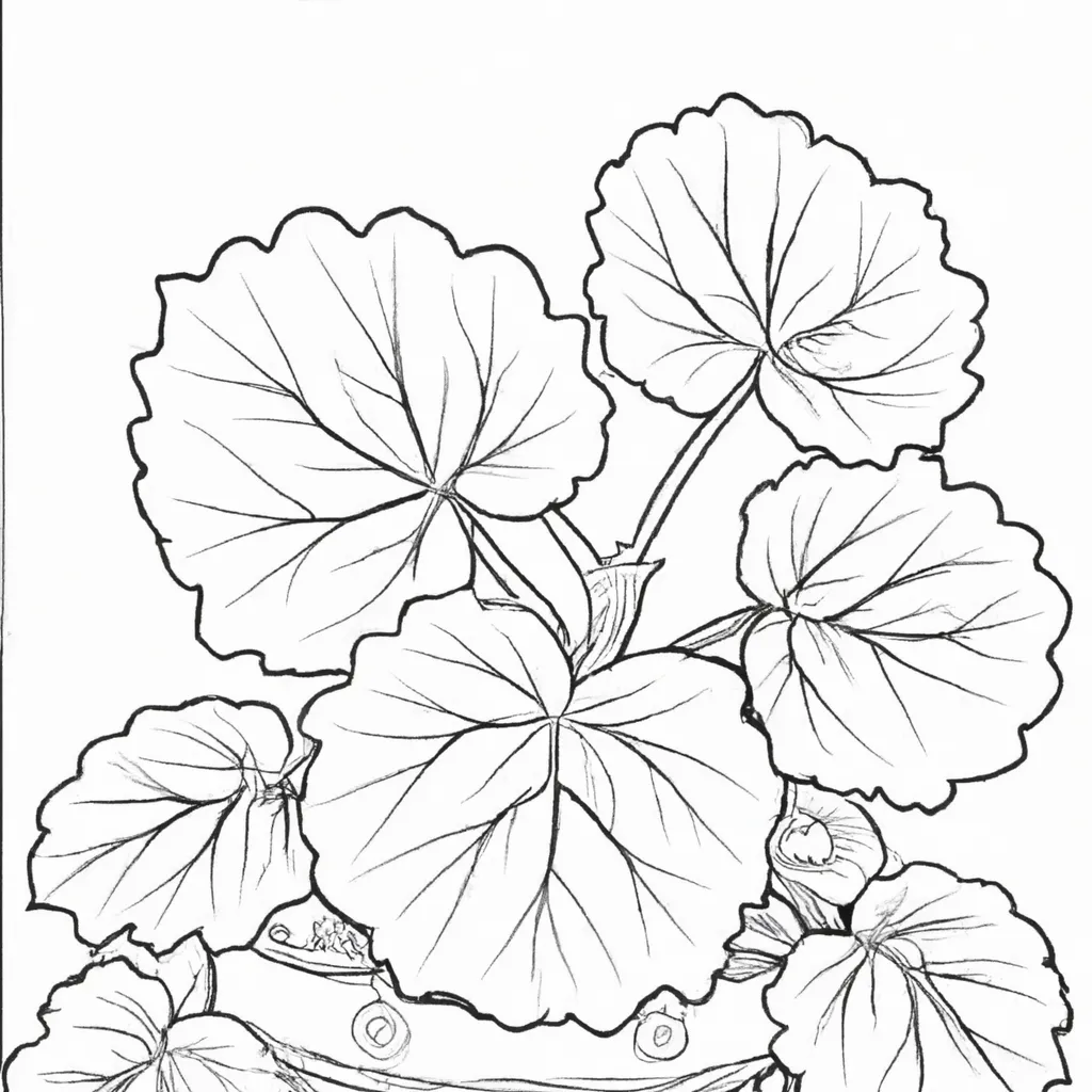 desenho de desenho begonia flor colorida bonita