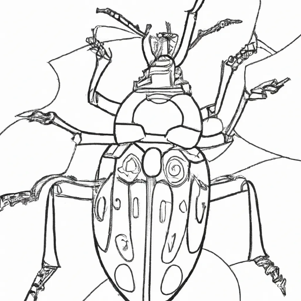 desenho de desenho besouro agua