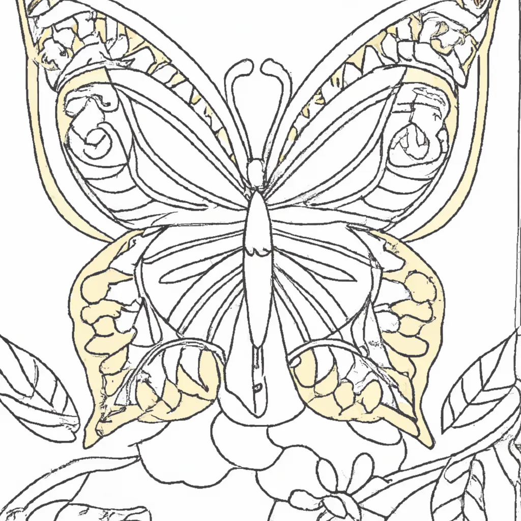 desenho de desenho borboleta ouro