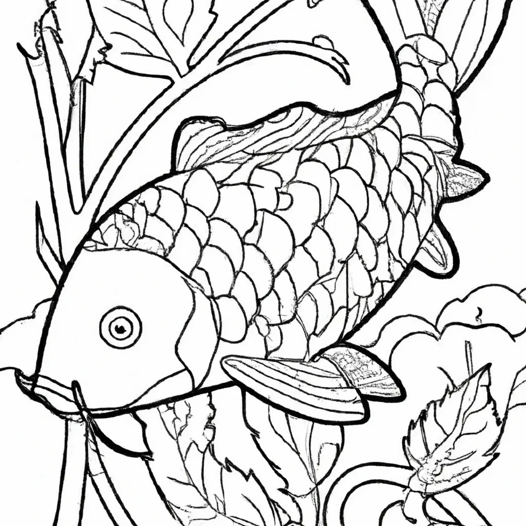 desenho de desenho carpa koi aquario arte