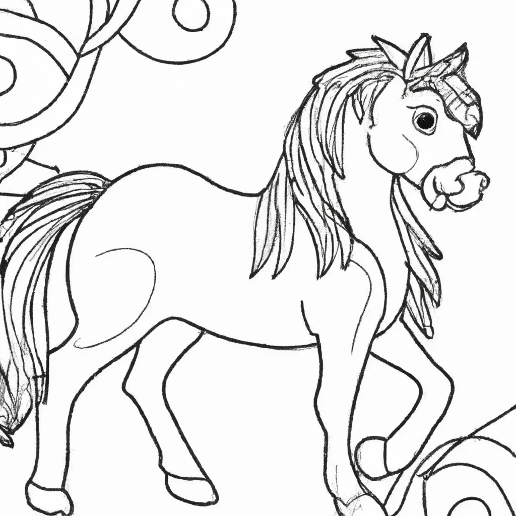 desenho de desenho cavalo selvagem